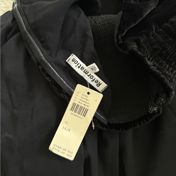 REFORMATION NWT Black St. Louis Strapless Velvet Mini Dress 10 - Picture 13 of 13